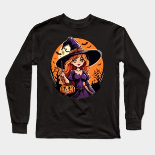 Cute halloween witch sassy spell caster Long Sleeve T-Shirt